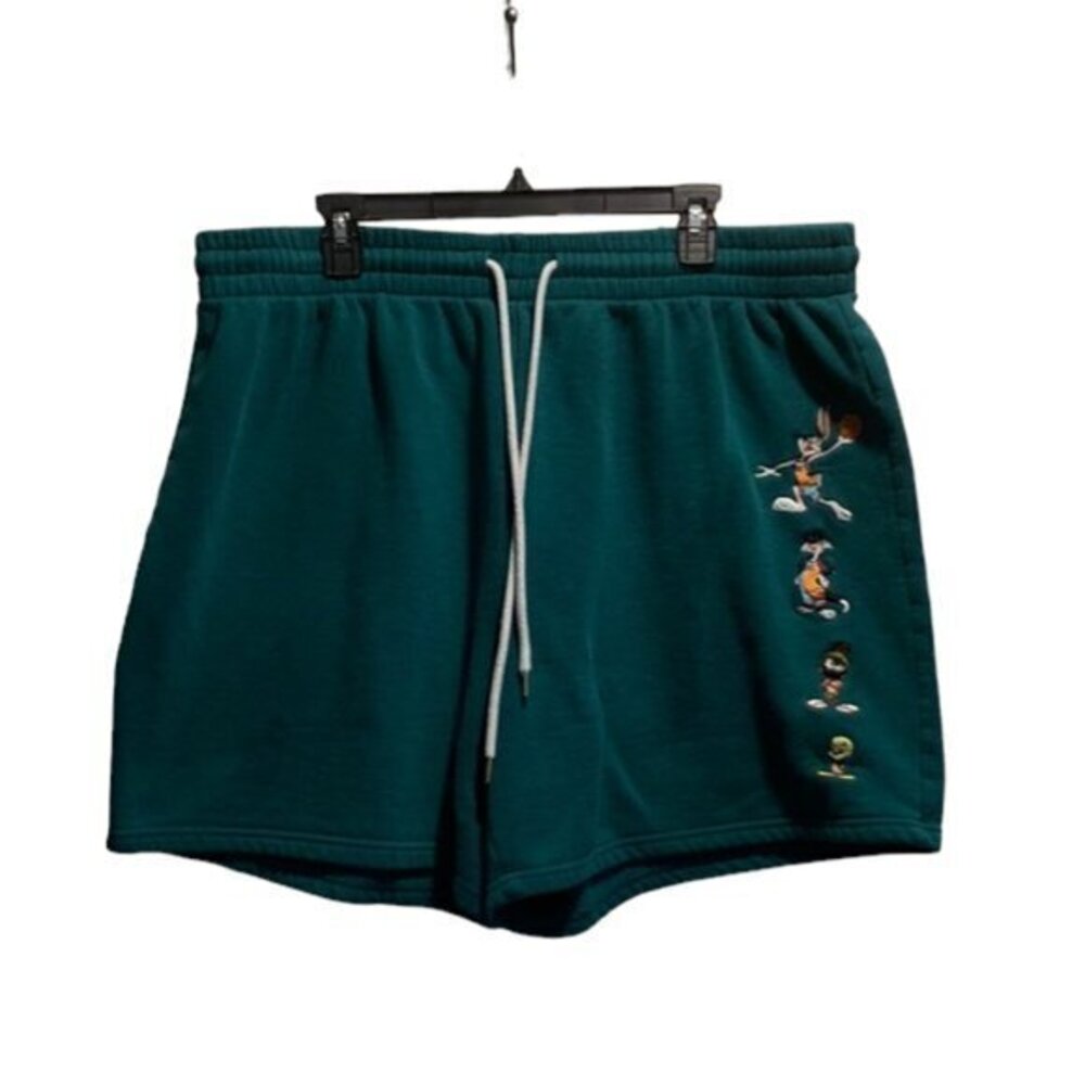 Forever 21 Plus Size Space Jam Teal Sweat Shorts Size 3X EUC #7006